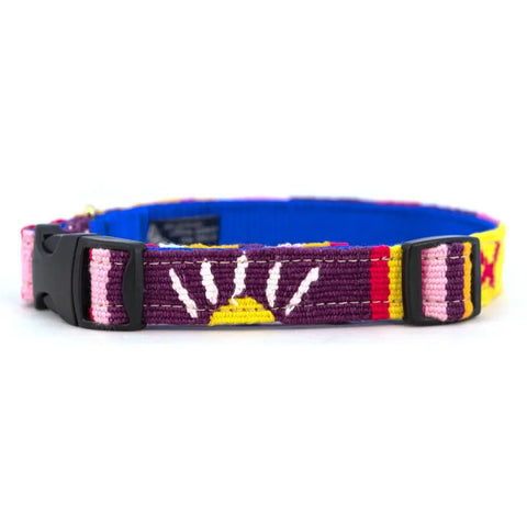 Colorful Hand-Woven Side Release Dog Collar 9-30 Inch Adjustable – Durable Nylon Backing | Made in USA Auburn Leathercrafters  item