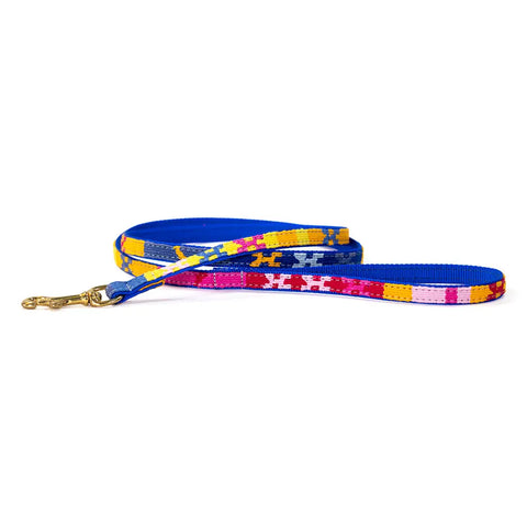 Colorful Handwoven Dog Leash 6 Foot – Durable Nylon Webbing with Brass Hardware | Made in USA Auburn Leathercrafters  item