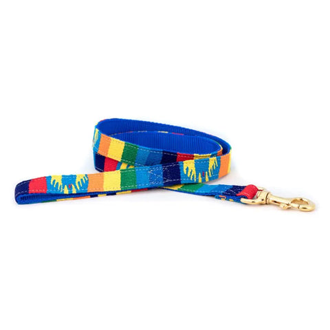 Colorful Handwoven Dog Leash – Durable Nylon Webbing with Brass Clip | Made in USA Fiesta Pattern Auburn Leathercrafters  item