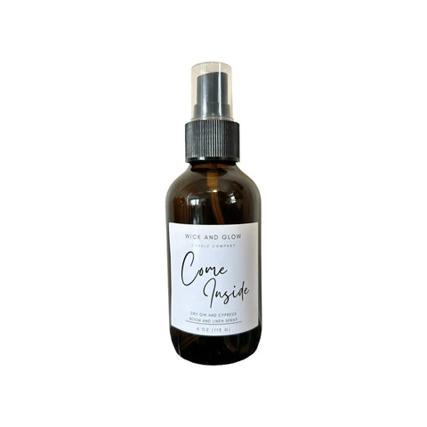 Come Inside Room and Linen Spray The Wick and Glow Candle Company  Air Fresheners