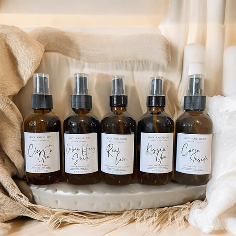 Come Inside Room and Linen Spray 4 oz – All Natural Speakeasy Scent Mist | Handcrafted in USA Wick and Glow Candle Company™  Air Fresheners