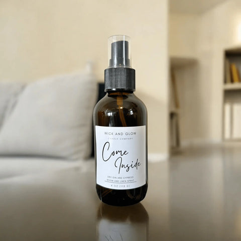 Come Inside Room and Linen Spray The Wick and Glow Candle Company  Air Fresheners
