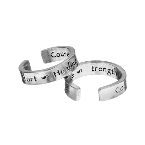 Comfort Healing Peace Inspirational Affirmation Rings – Handcrafted Adjustable Bands | Made in USA Whitney Howard Designs  InspireRings