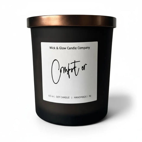 Comforter 8.5 Oz Soy Wax Candle – Hand-Poured Juniper Sage Eucalyptus Blend | Wick and Glow | Made in USA Wick and Glow Candle Company™  Candles