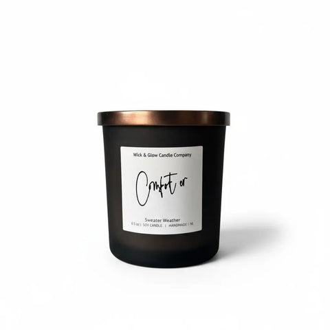 Comforter 8.5 Oz Soy Wax Candle – Hand-Poured Juniper Sage Eucalyptus Blend | Wick and Glow | Made in USA Wick and Glow Candle Company™  Candles