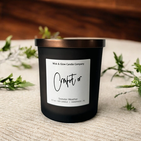 Comforter Luxury Candle- Juniper, Sage and Eucalyptus Wick and Glow Candle Company™  Candles