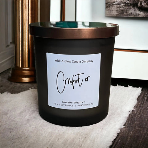 Comforter Luxury Candle- Juniper, Sage and Eucalyptus Wick and Glow Candle Company™  Candles