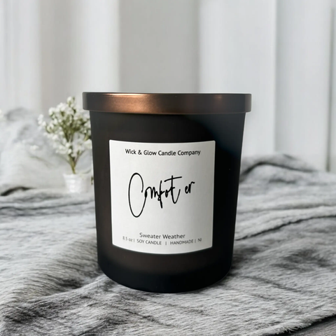Comforter Luxury Candle- Juniper, Sage and Eucalyptus Wick and Glow Candle Company™  Candles