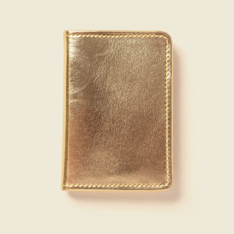 Compact 4 Pocket RFID Bifold Wallet 4 1/8 X 2 7/8 – Gold | Handmade in USA CASUPO  Small Bifold