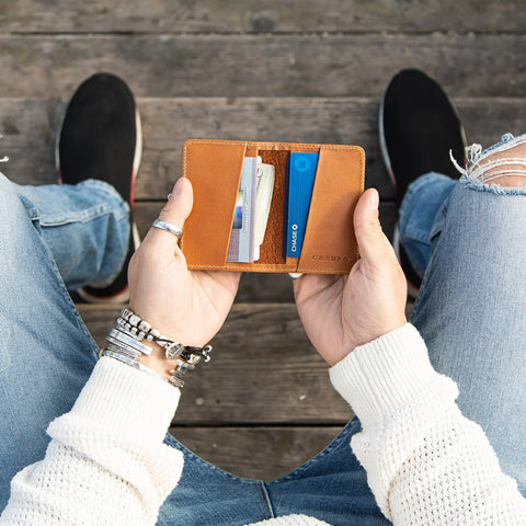 Compact Bifold Wallet 4 Inch – Vegetable Dyed Leather | Made in USA CASUPO  Small Bifold