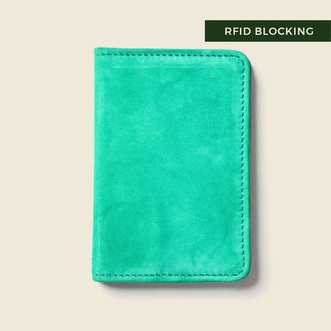 Compact Bifold Wallet, 4.1x2.9 Inch, Mint Leather and RFID Protection – Handmade in USA CASUPO  Small Bifold