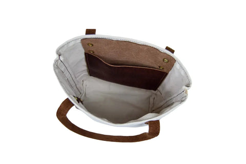 Compact Canvas Tote Bag – Handcrafted Leather Accent | Made in USA Urban Southern  Totes