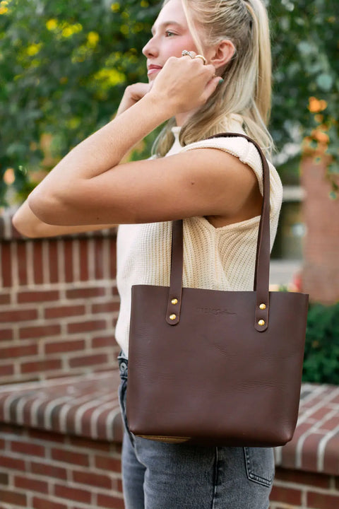 Compact Leather Mini Urban Tote Bag – Handcrafted Lightweight Purse | Made in USA Urban Southern  Totes
