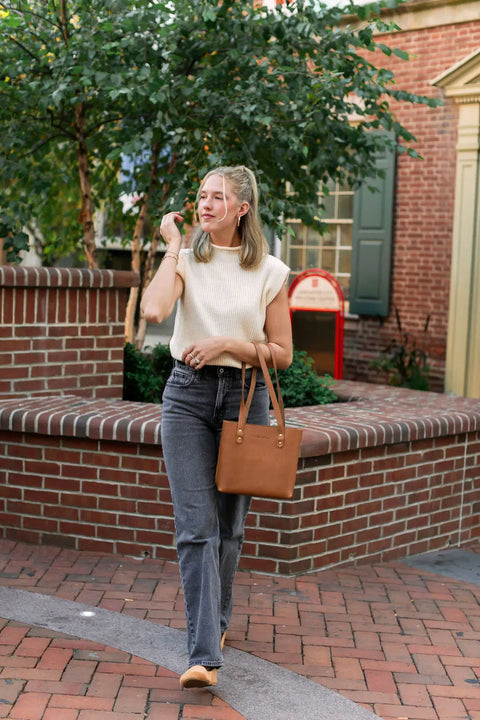 Compact Leather Mini Urban Tote Bag – Handcrafted Lightweight Purse | Made in USA Urban Southern  Totes