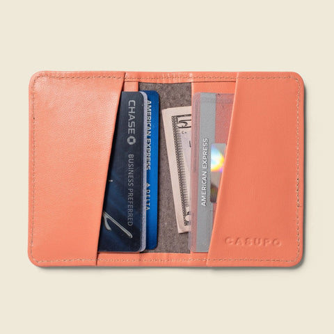 Compact Pink Leather Bifold Wallet 4x3 Inch – RFID Protection | Made in USA CASUPO  Small Bifold