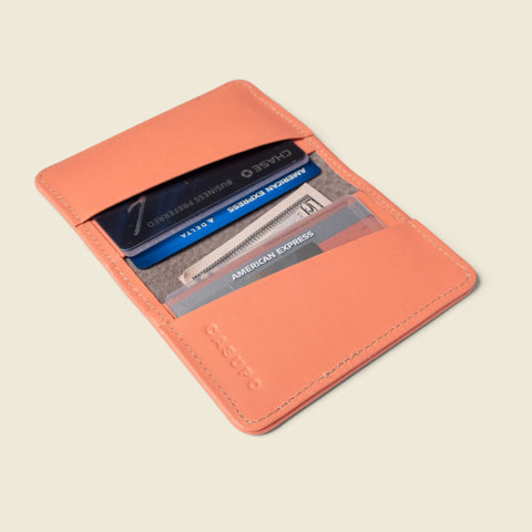 Compact Pink Leather Bifold Wallet 4x3 Inch – RFID Protection | Made in USA CASUPO  Small Bifold