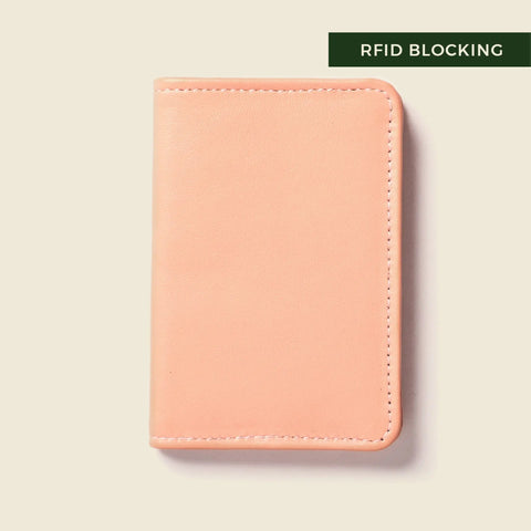 Compact RFID Leather Bifold Wallet 4x3 Inch – Soft Pink | Handmade in USA CASUPO  Small Bifold