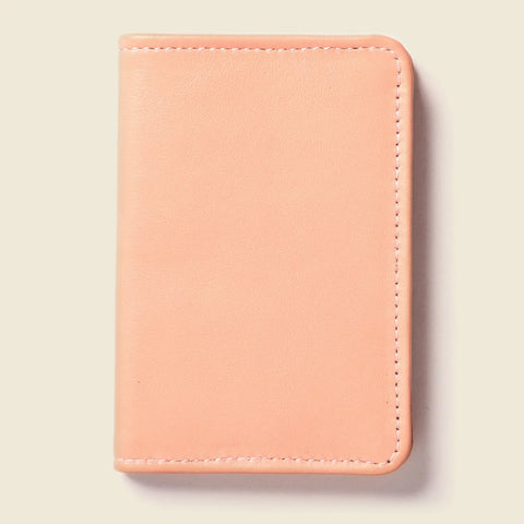 Compact RFID Leather Bifold Wallet 4x3 Inch – Soft Pink | Handmade in USA CASUPO  Small Bifold
