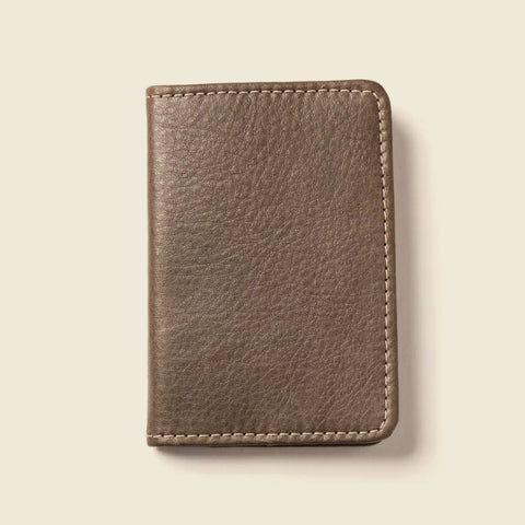 Compact RFID Leather Bifold Wallet in Grey – Handmade in USA CASUPO  Small Bifold