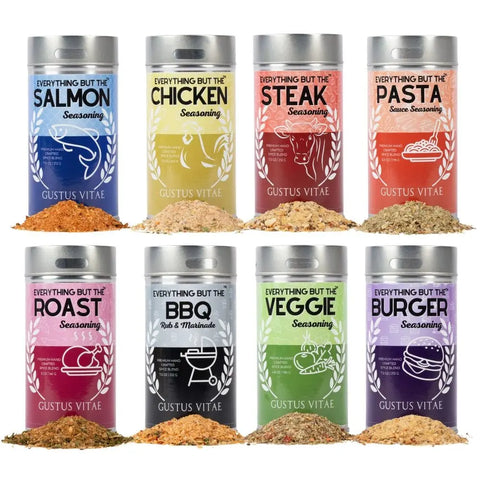 Complete Kitchen Seasoning Set – Gourmet Everything Collection 8 XL Tins | All-Natural Blend | Made in USA Gustus Vitae  Collections & Gift Sets