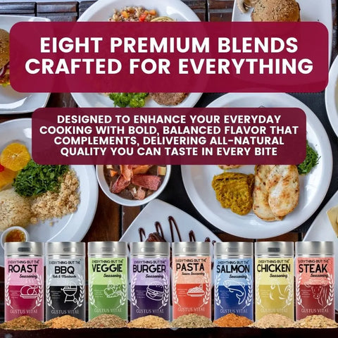 Complete Kitchen Seasoning Set – Gourmet Everything Collection 8 XL Tins | All-Natural Blend | Made in USA Gustus Vitae  Collections & Gift Sets