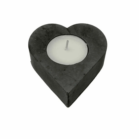 Concrete Heart Tealight Holder 3.5 Inch – Rustic Decor | Made in USA Chatelet Manufacturing 