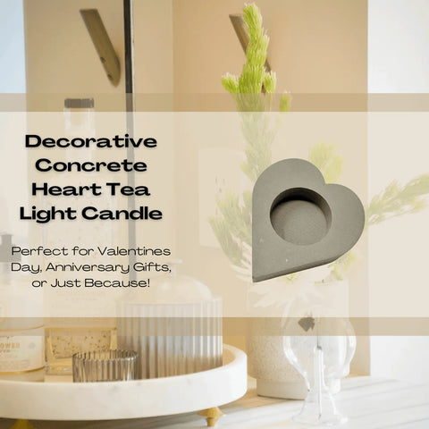 Concrete Heart Tealight Holder 3.5 Inch – Rustic Decor | Made in USA Chatelet Manufacturing 