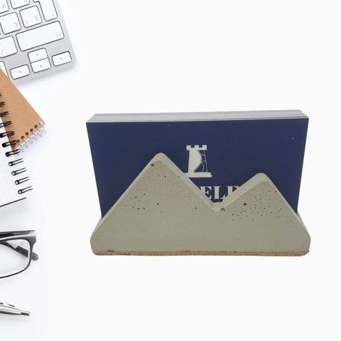 Concrete Mountain Silhouette Business Card Holder – Desk Organizer | Made in USA Chatelet Manufacturing 