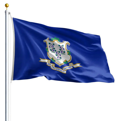 Connecticut State Flag - 100% Made in USA Freedom Flag and Pole 