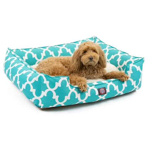 Contemporary Trellis Pattern Pet Lounge Bed – Plush Fiberfill Cushion | Made in USA Majestic Pet