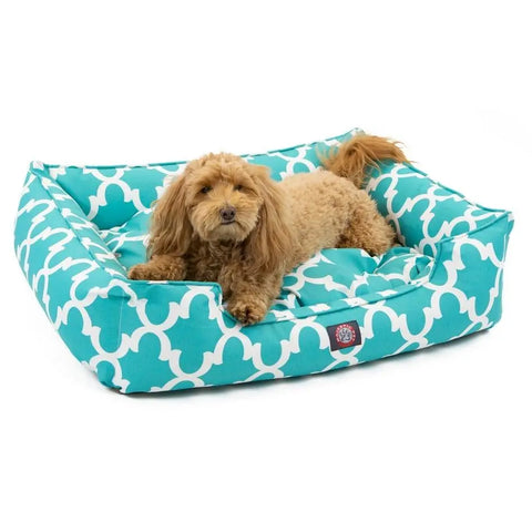 Contemporary Trellis Pattern Pet Lounge Bed – Plush Fiberfill Cushion | Made in USA Majestic Pet