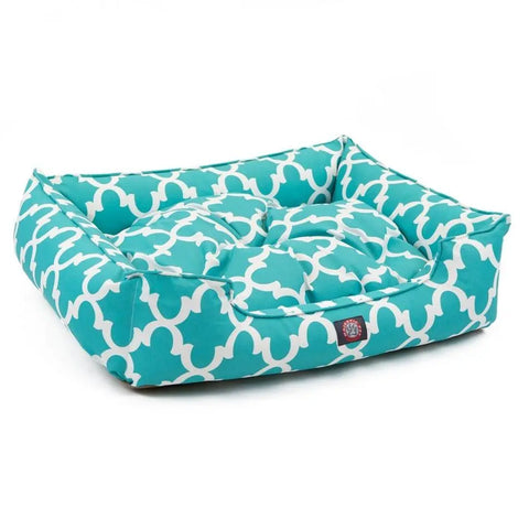 Contemporary Trellis Pattern Pet Lounge Bed – Plush Fiberfill Cushion | Made in USA Majestic Pet