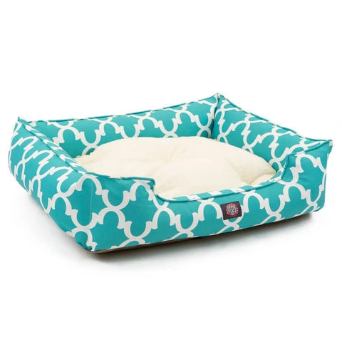 Contemporary Trellis Pattern Pet Lounge Bed – Plush Fiberfill Cushion | Made in USA Majestic Pet