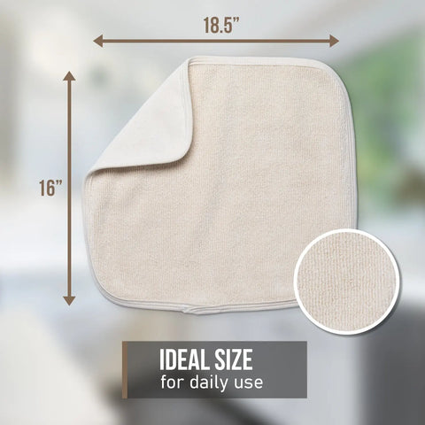 Cook & Clean Bundle 100% Cotton Dish Drying Mat 16" X 18.5", (2) 100% Cotton Pot Holders Carolina Cottons 