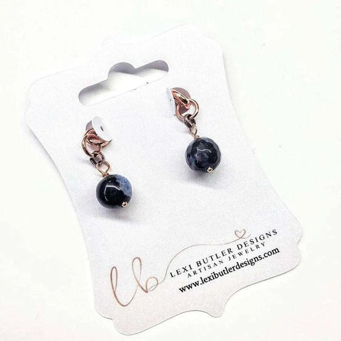 Copper Chain Cufflinks With 10mm Blue Crackle Agate Beads – Handmade | Made in USA Alexa Martha Designs  Cufflinks