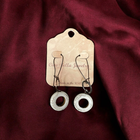 Copper Dangle Earrings With White Turquoise Hoop Bead – Bohemian Style Jewelry | Made in USA Michelle Marie Boutique  Earrings