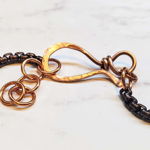 Copper Embossed Wire Wrapped Peruvian Opal Choker Necklace | Handmade in USA Alexa Martha Designs  Necklace