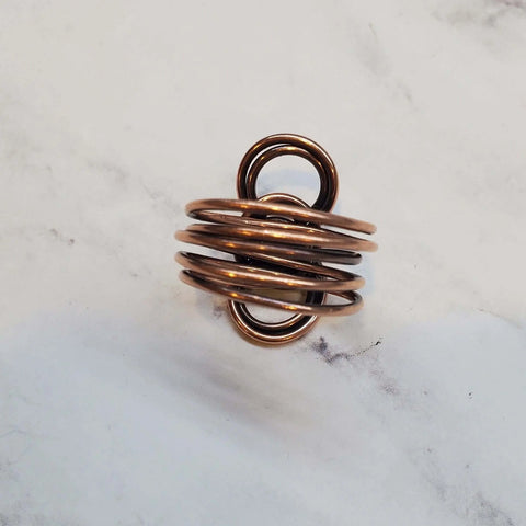 Copper Eternity Band Ring – Handcrafted Five-Band Design | Made in USA Alexa Martha Designs  Ring