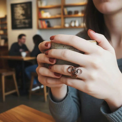 Copper Eternity Band Ring – Handcrafted Five-Band Design | Made in USA Alexa Martha Designs  Ring