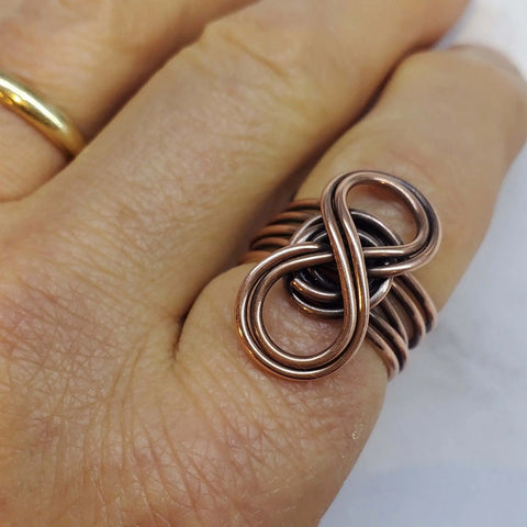 Copper Eternity Band Ring – Handcrafted Five-Band Design | Made in USA Alexa Martha Designs  Ring