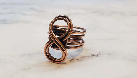 Copper Eternity Band Ring – Handcrafted Five-Band Design | Made in USA Alexa Martha Designs  Ring