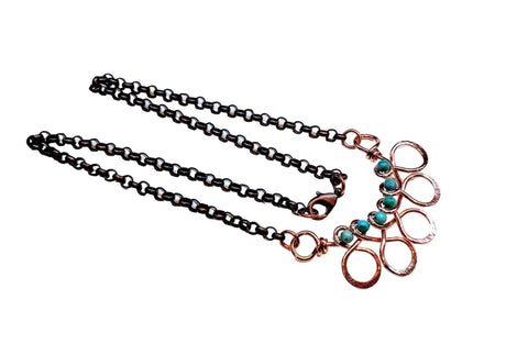 Copper Turquoise Wire Wrapped Necklace – Handmade Artisan Jewelry | Made in Montana Alexa Martha Designs  Necklace