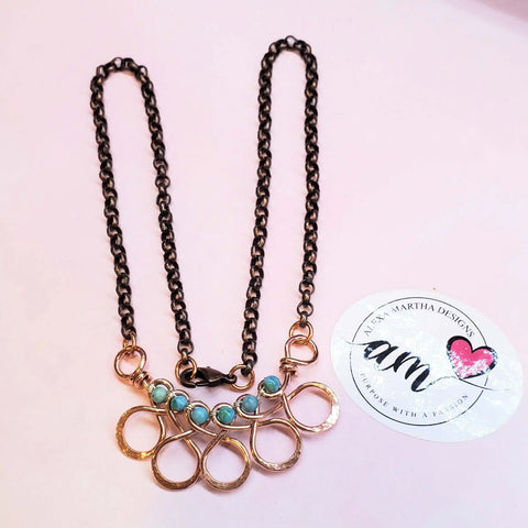 Copper Turquoise Wire Wrapped Necklace – Handmade Artisan Jewelry | Made in Montana Alexa Martha Designs  Necklace