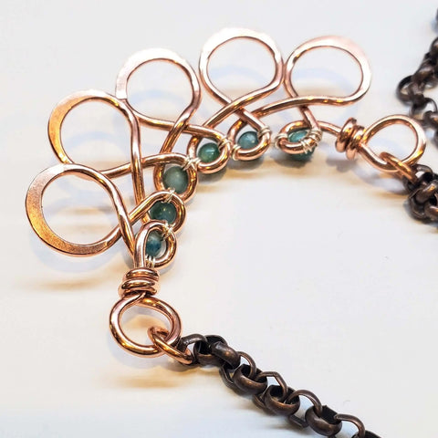 Copper Turquoise Wire Wrapped Necklace – Handmade Artisan Jewelry | Made in Montana Alexa Martha Designs  Necklace