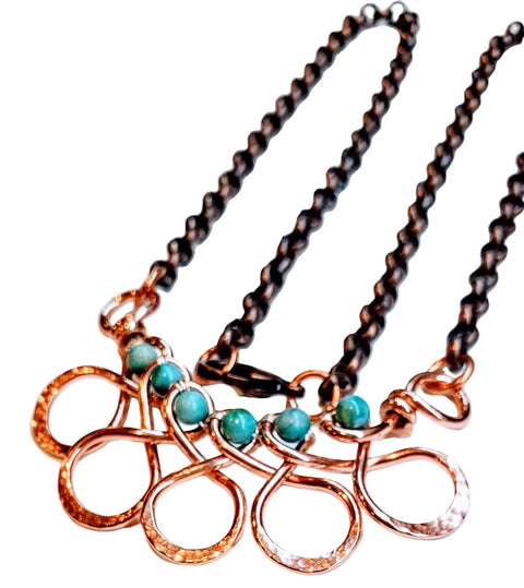 Copper Turquoise Wire Wrapped Necklace – Handmade Artisan Jewelry | Made in Montana Alexa Martha Designs  Necklace