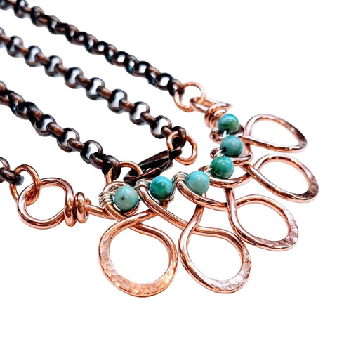 Copper Turquoise Wire Wrapped Necklace – Handmade Artisan Jewelry | Made in Montana Alexa Martha Designs  Necklace