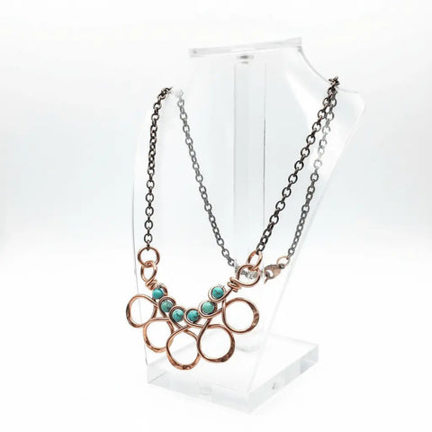 Copper Turquoise Wire Wrapped Necklace – Handmade Artisan Jewelry | Made in Montana Alexa Martha Designs  Necklace