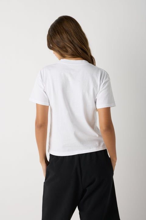 Vintage-Inspired Petite Cropped T-Shirt – Close Fit Daily Essential | Made in USA EcoCycle Cotton US Standard Apparel  SS SIDE SEAM TEE