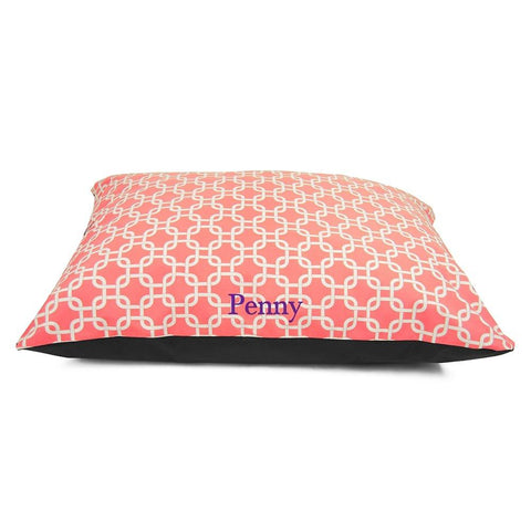 Personalized Links Dog Bed – Durable Poly-Cotton Cushion | Made in USA Majestic Pet 