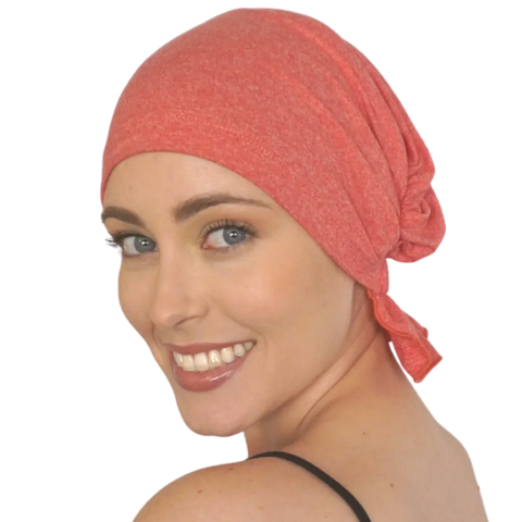 Coral Speckled Chemo Beanie – Soft Knit Slip-On Headwear | Made in USA – Francis Chemo Beanies®  B2Customer